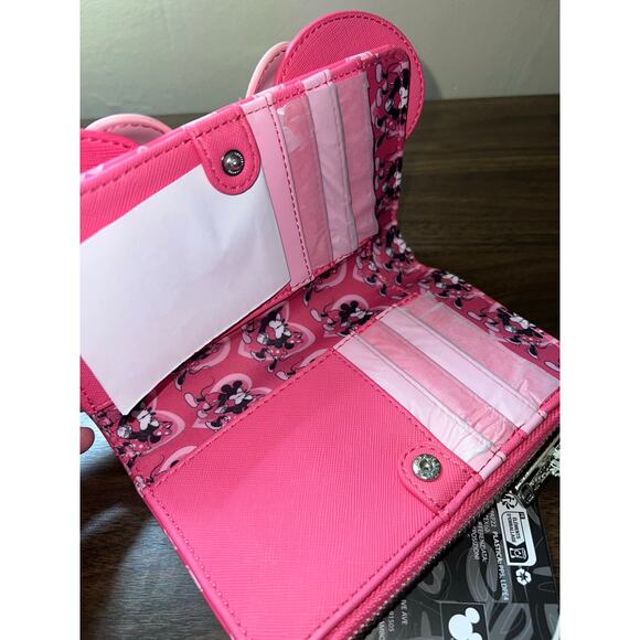Loungefly Disney Mickey & Minnie Mouse Heart Ears Mini Backpack Wallet Set - Picture 10 of 10